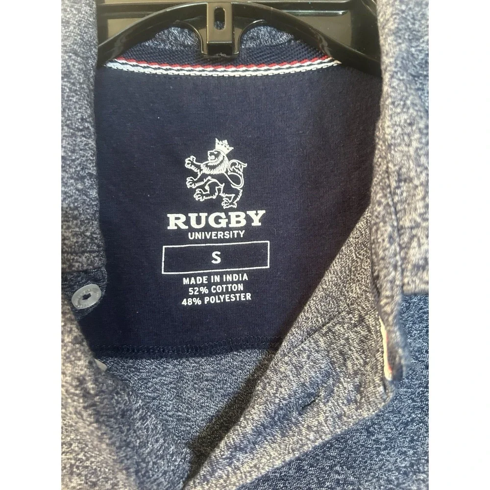rugby university polo shirt Dark Blue Size Small - Picture 3 of 4